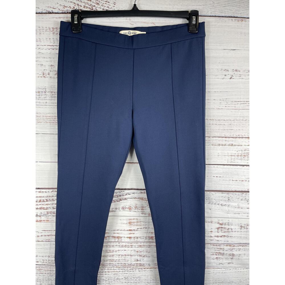 Tory Sport Pants Women's Large Navy Blue Stretch Side Zip Leggings Athletic Yoga - Picture 2 of 8